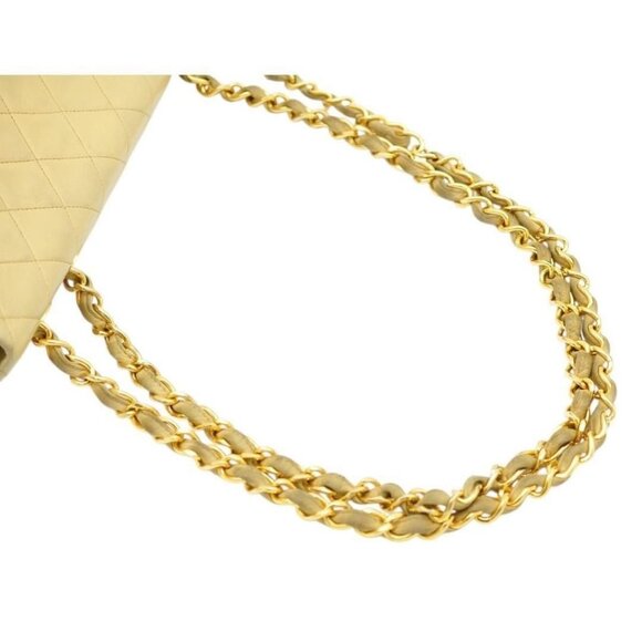 Authentic CHANEL 24K Classic Jumbo Flap Bag Maxi XL Gold Lambskin Chain Shoulder - Picture 5 of 11